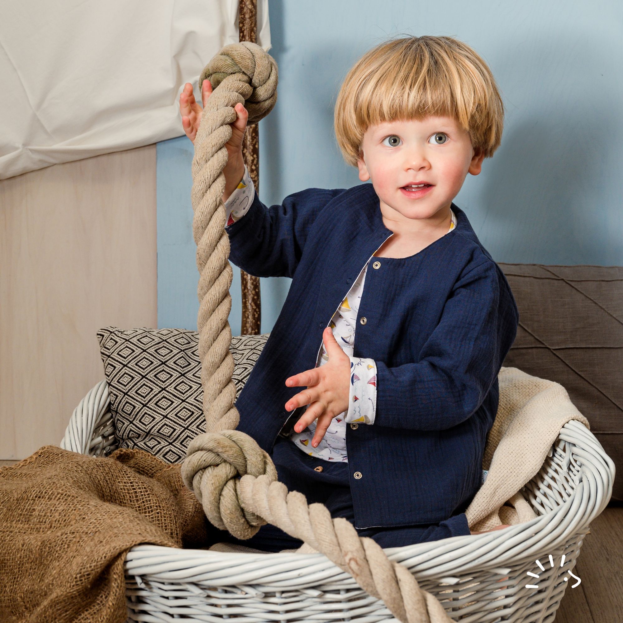 Gefütterte Wendejacke Musselin GOTS/Single Jersey