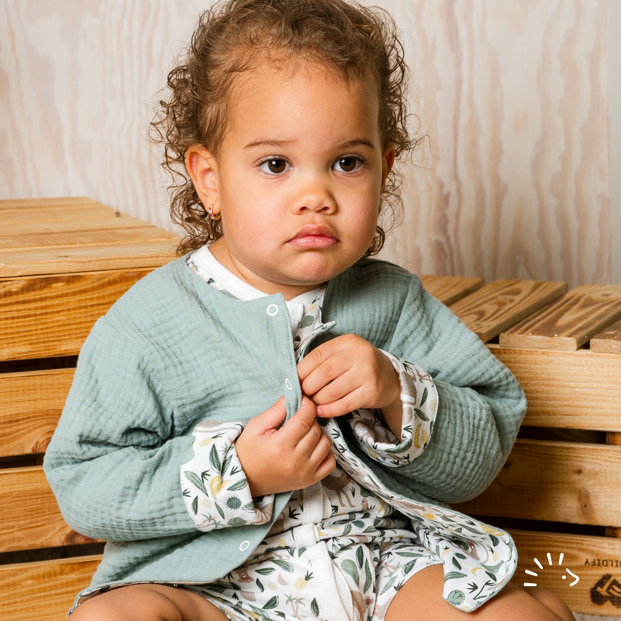 Gefütterte Wendejacke Musselin GOTS/Single Jersey