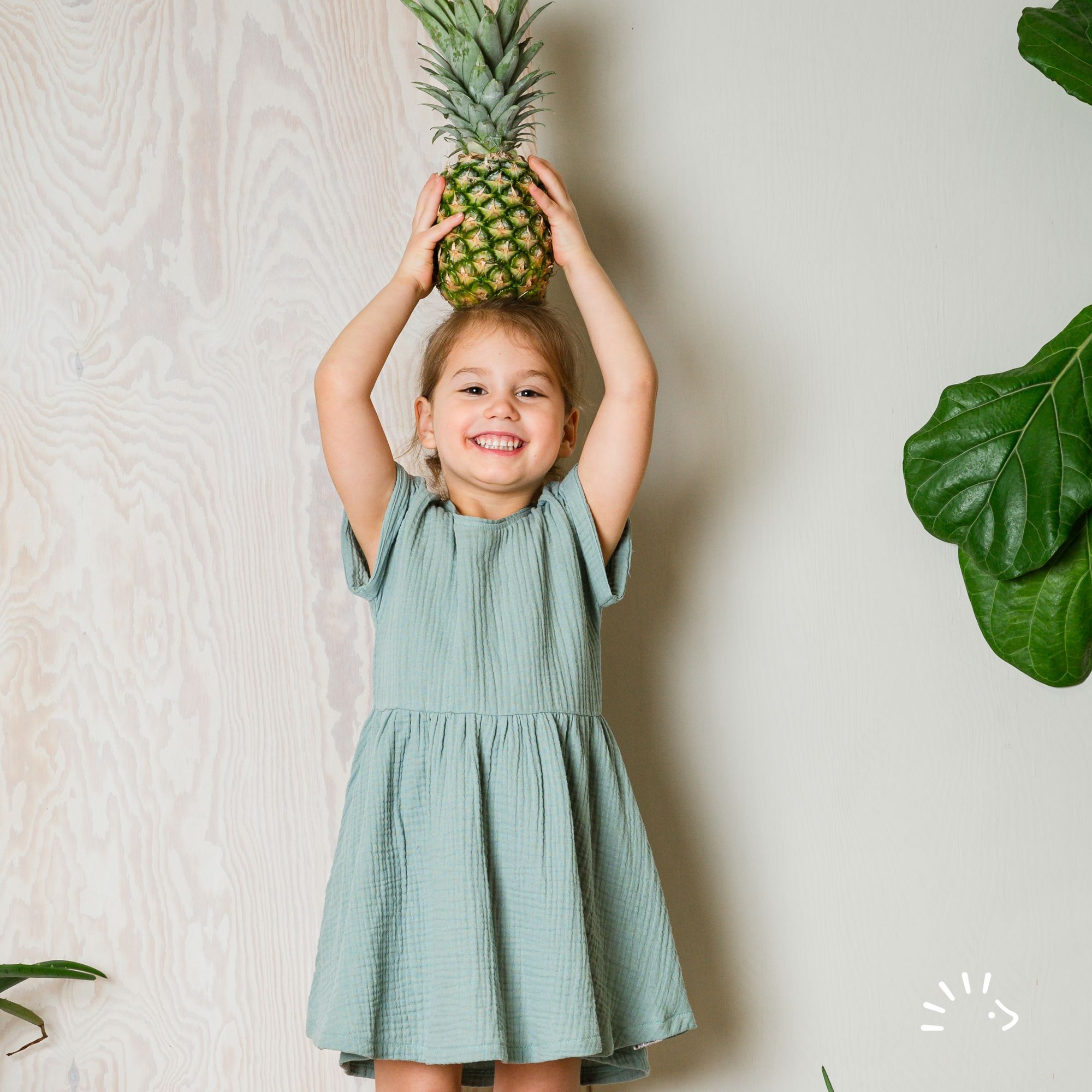 Kurzarmkleid Musselin GOTS