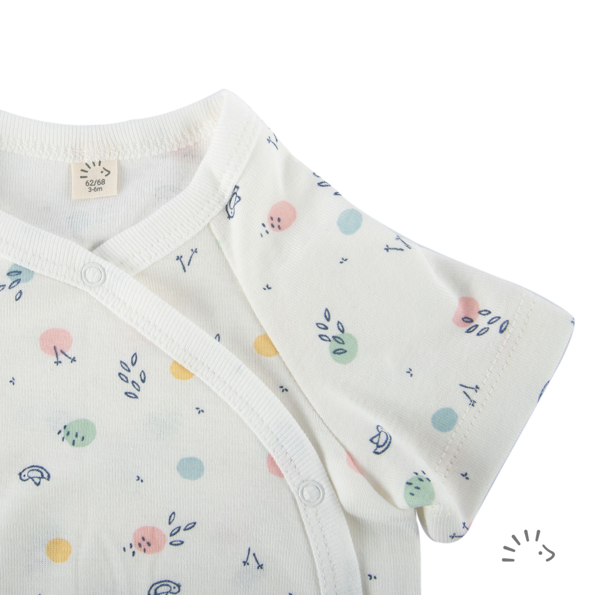 Wickelbody 1/2 Feinripp GOTS