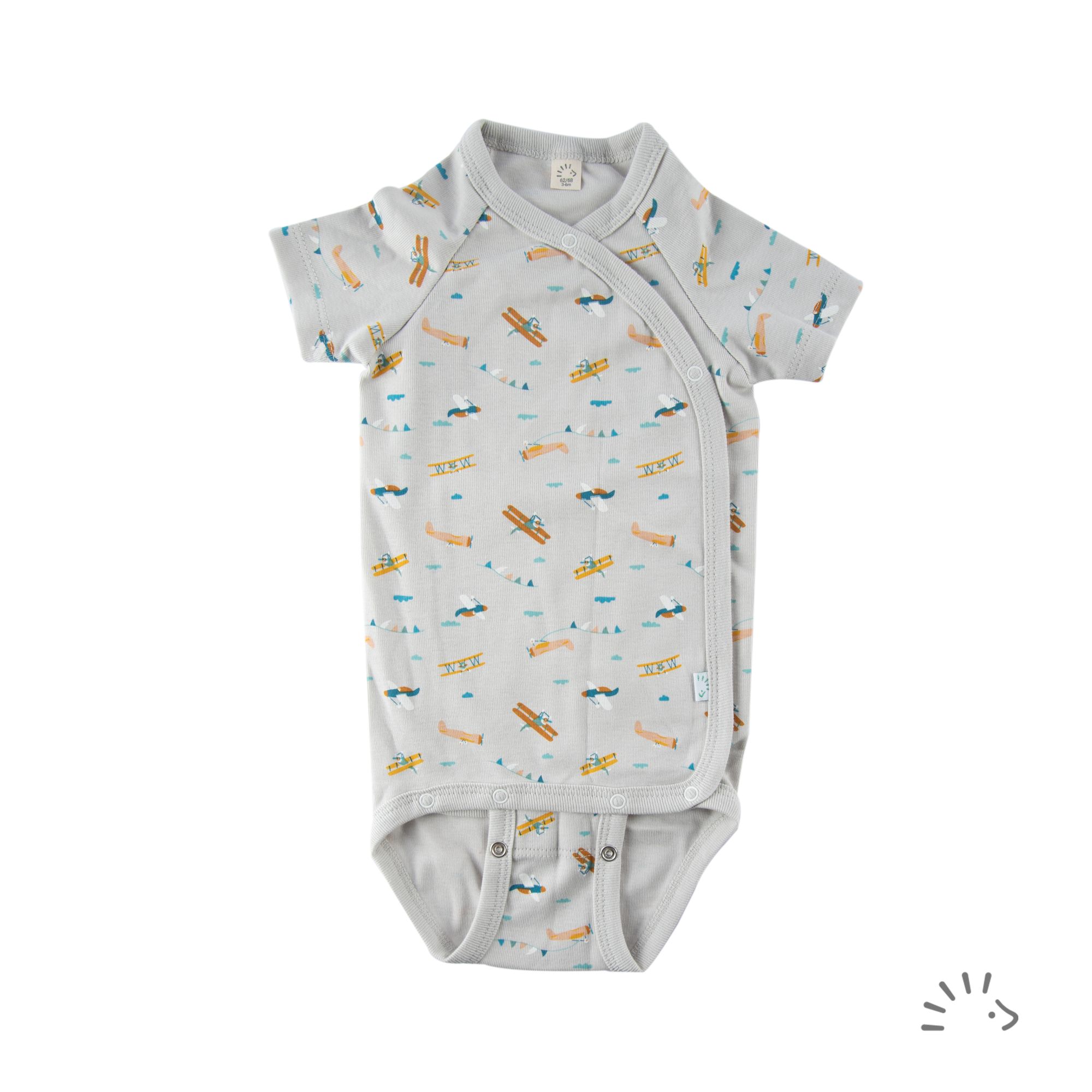 Wickelbody 1/2 Feinripp GOTS