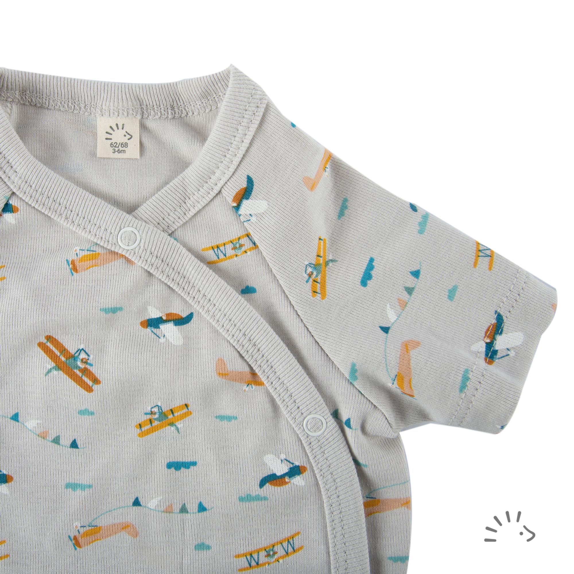 Wickelbody 1/2 Feinripp GOTS