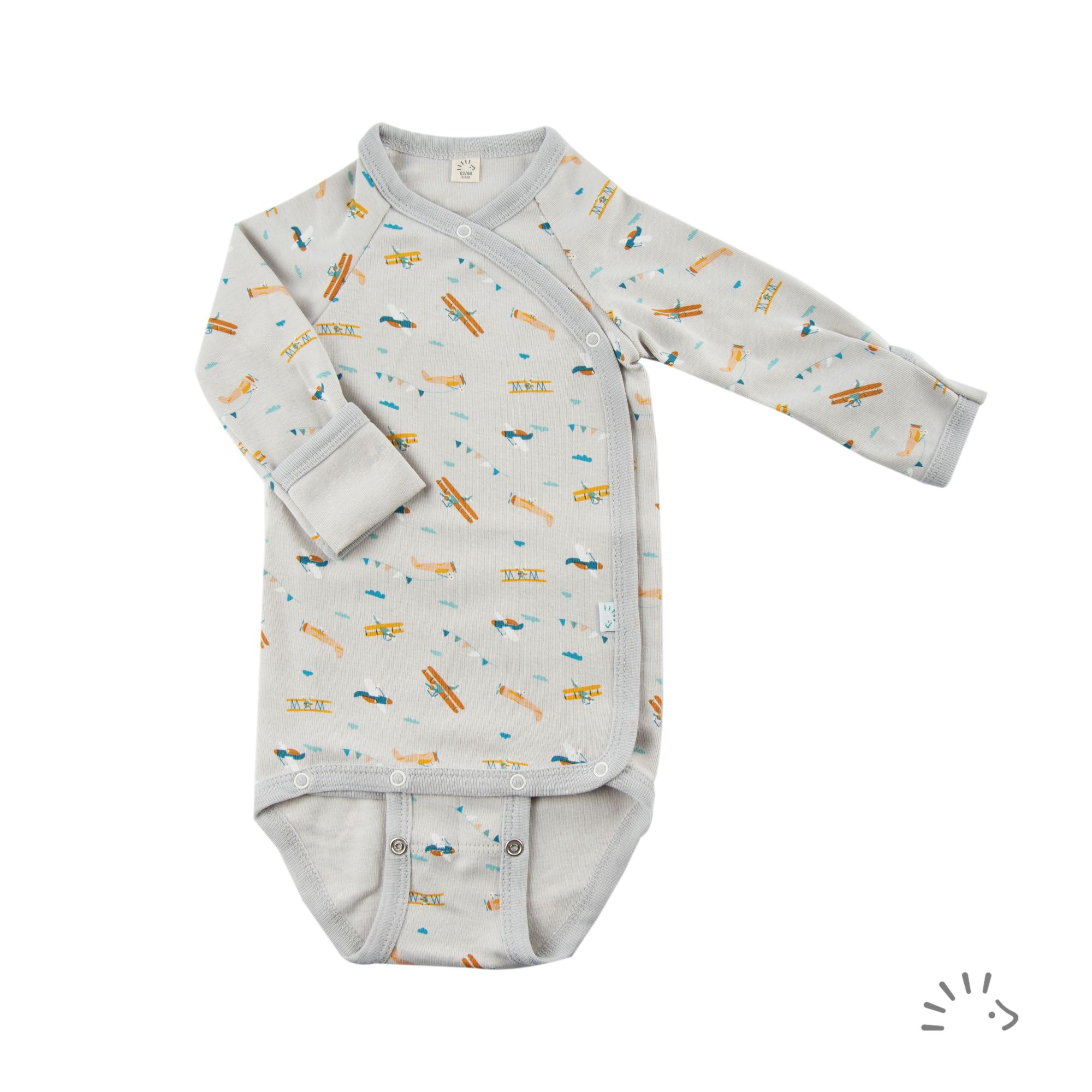 Wickelbody 1/1 Feinripp GOTS