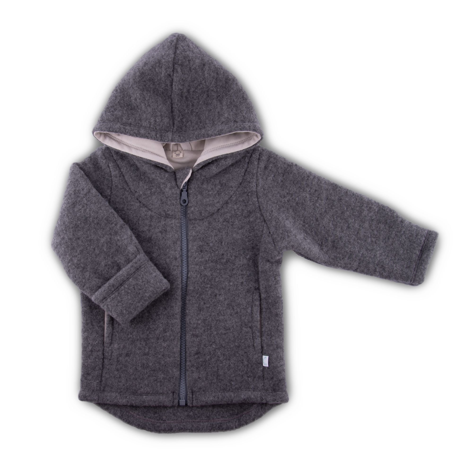 Jacke mit Kapuze Wollfleece GOTS