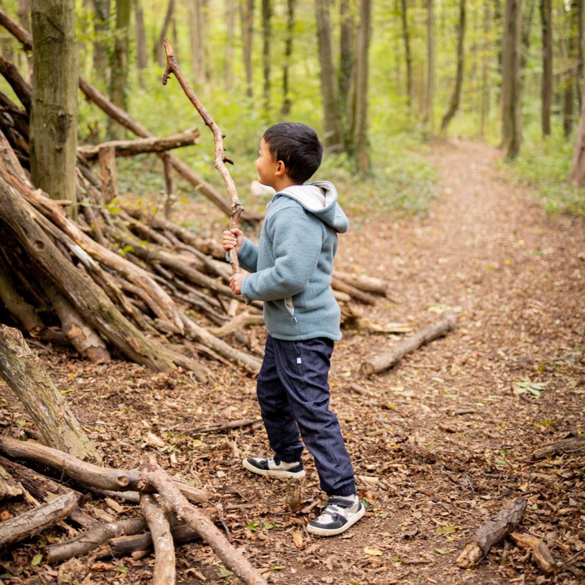 Jacke mit Kapuze Wollfleece GOTS