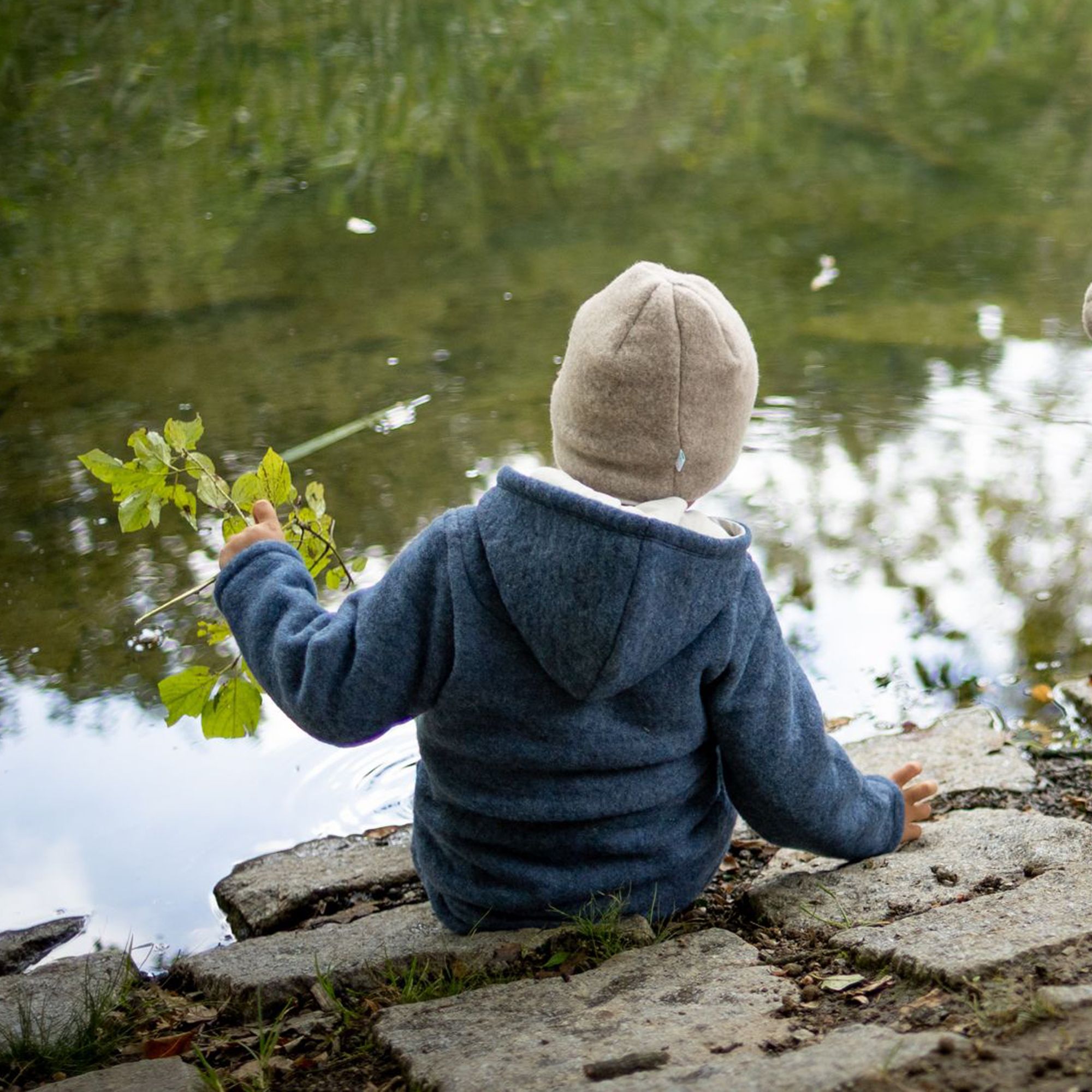 Jacke mit Kapuze Wollfleece GOTS