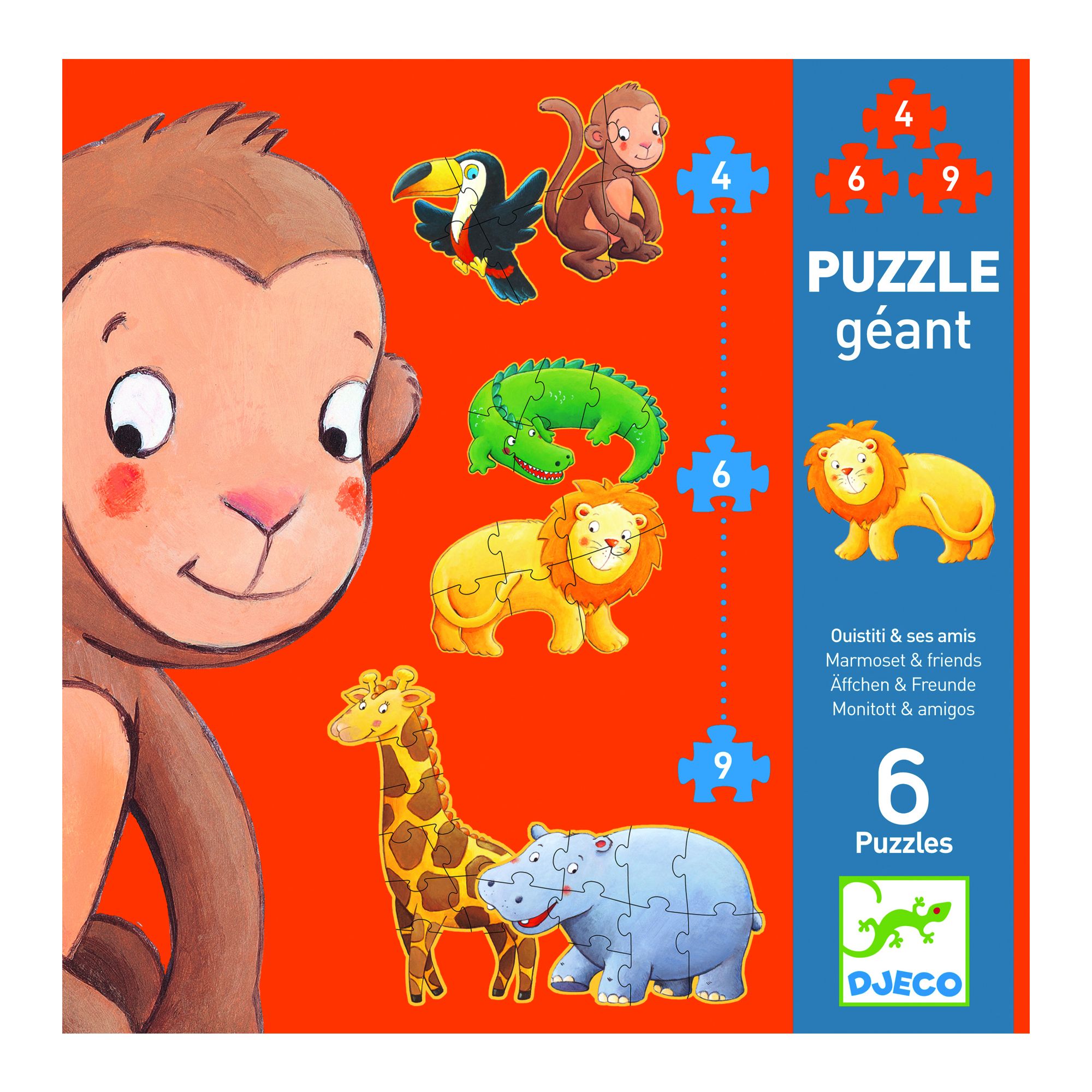 DJECO Puzzle Äffchen & Freunde