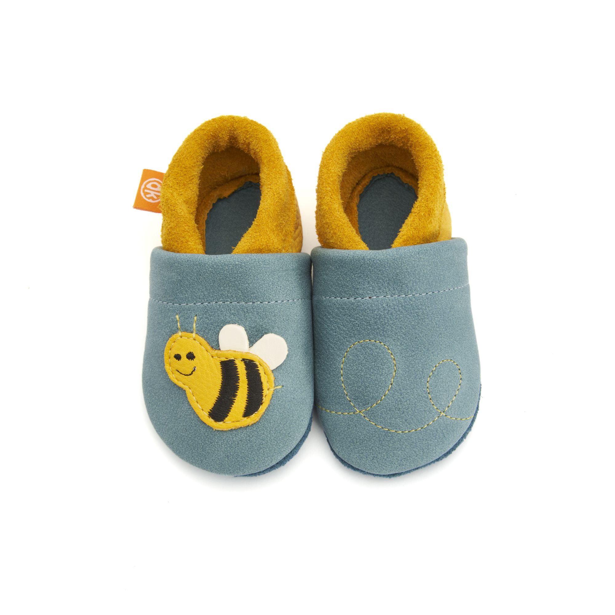 Lederhausschuhe Biene