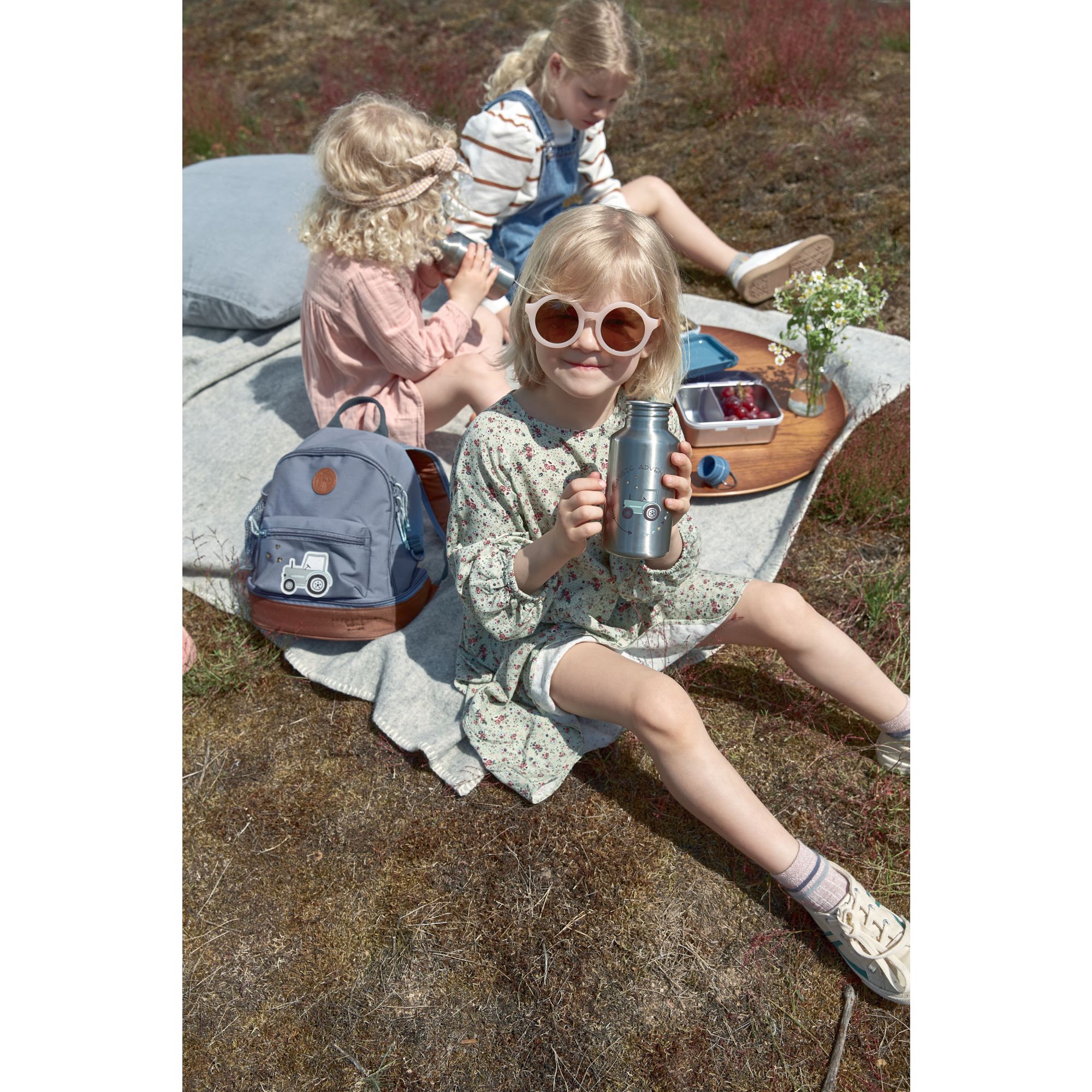 Trinkflasche Edelstahl (2 Aufsätze)