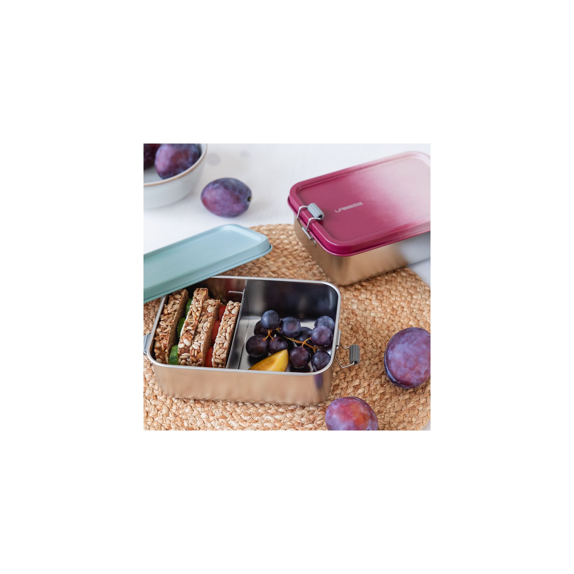 Edelstahl Brotdose Berry Rot