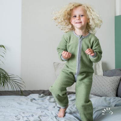 Schlafoverall Baumwollfleece GOTS