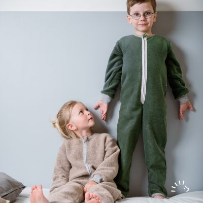 Schlafoverall Baumwollfleece GOTS