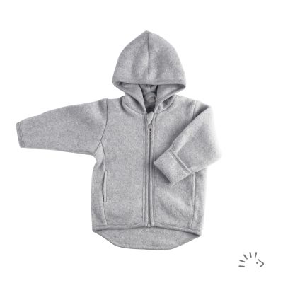 Jacke mit Kapuze Baumwollfleece GOTS