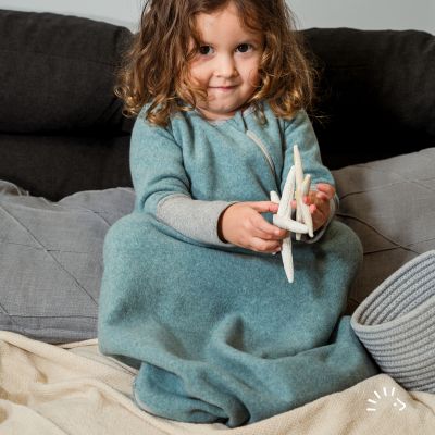 Schlafsack langarm Baumwollfleece GOTS