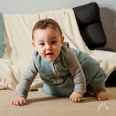 Schlafsack mit Beinen Baumwollfleece GOTS