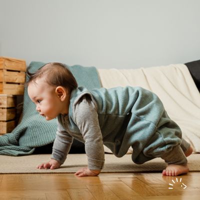 Schlafsack mit Beinen Baumwollfleece GOTS