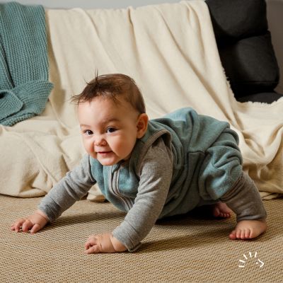 Schlafsack mit Beinen Baumwollfleece GOTS