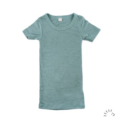 Kurzarm Unterhemd aus Wolle-Seide