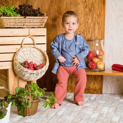 Gefütterte Wendejacke Musselin GOTS/Single Jersey