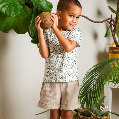 Shorts mit Umschlag Musselin GOTS