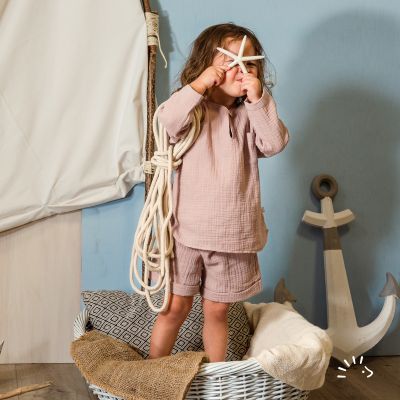 Shorts mit Umschlag Musselin GOTS