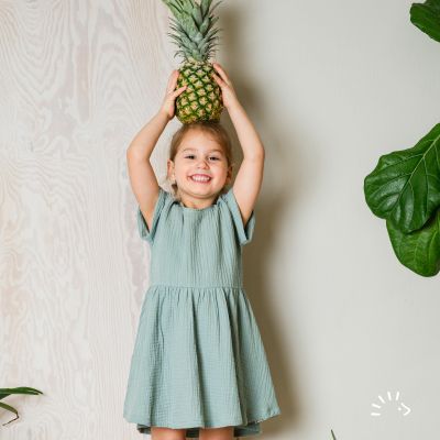 Kurzarmkleid Musselin GOTS