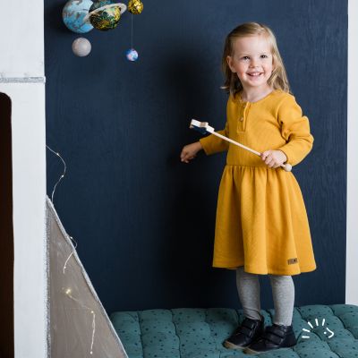 Kleid Langarm Miniwaffle GOTS