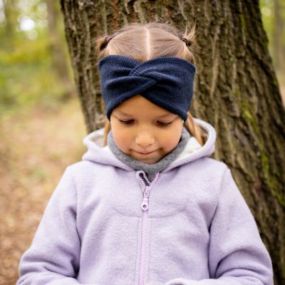 Stirnband mit Knoten Wollstrick 