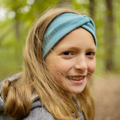 Stirnband mit Knoten Wollstrick 