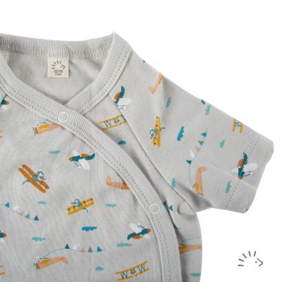 Wickelbody 1/2 Feinripp GOTS