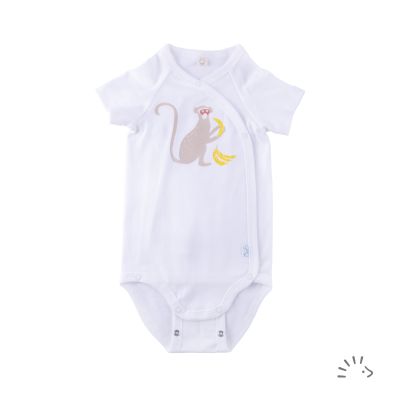 Kurzarm Wickelbody aus Baumwolle