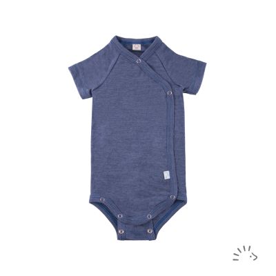 Wickelbody kurzarm Wolle-Seide GOTS