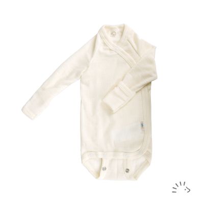 Wickelbody 1/1 Arm mit Kratzschutz Wolle/Seide GOTS