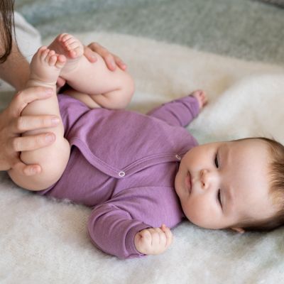 Wickelbody langarm Wolle-Seide GOTS