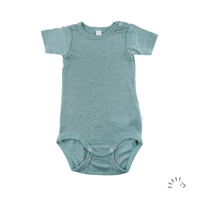 Kurzarm Body aus Wolle-Seide 