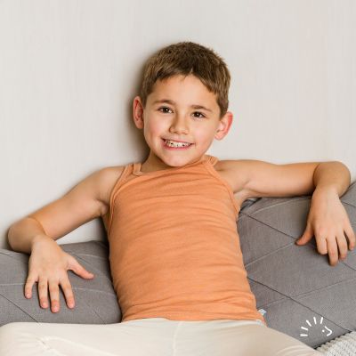 Unterhemd ärmellos Wolle-Seide GOTS