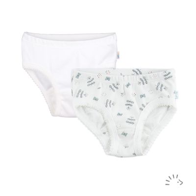 2x Mädchenslip Mia Feinripp GOTS