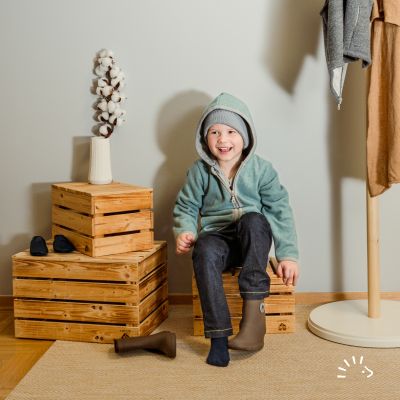 Jacke mit Kapuze Baumwollfleece GOTS