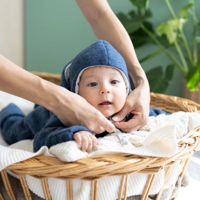 Bindemütze Wollfleece GOTS