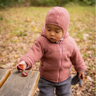 Jacke mit Kapuze Wollfleece GOTS