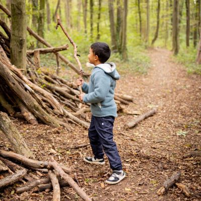 Jacke mit Kapuze Wollfleece GOTS