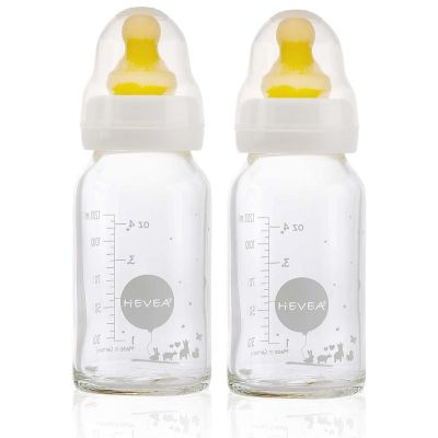 HEVEA Babyfläschchen Set Glas 120ml