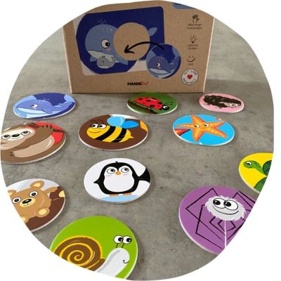 Puzzle-Karten Tiere und Farben