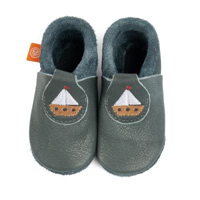 Lederhausschuhe Schiffchen