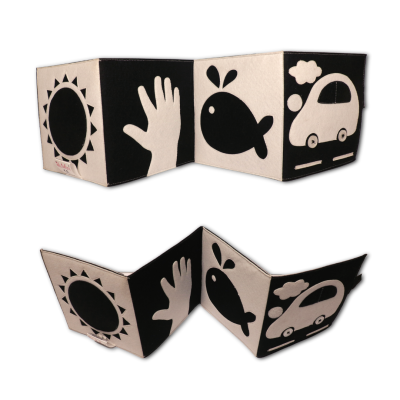 Filzbuch/Leporello schwarz/weiß