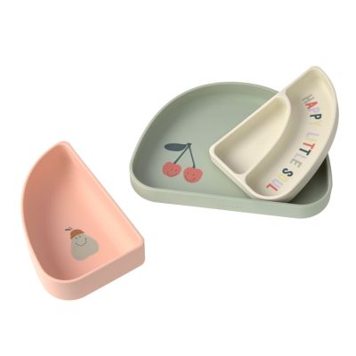 Silikon-Geschirrset rosa - Lässig