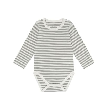 Long-sleeved bodysuit bamboo striped