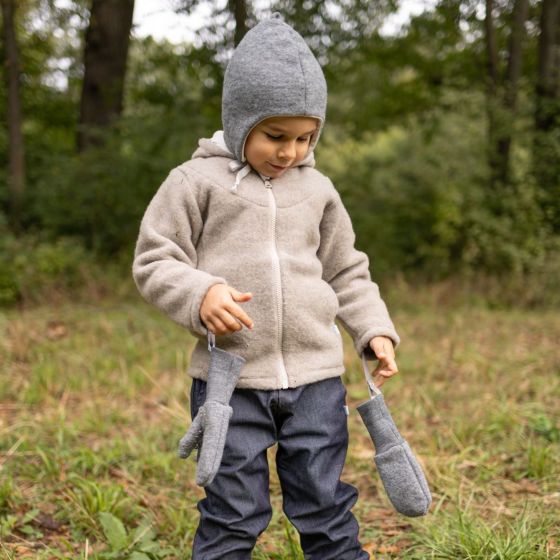 Jacke mit Kapuze Wollfleece GOTS