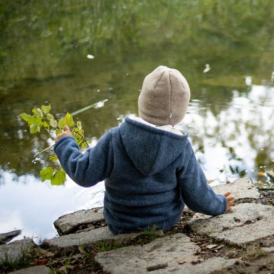 Jacke mit Kapuze Wollfleece GOTS