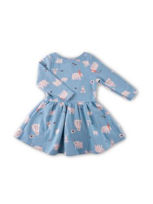 Kleid Langarm Jacquard GOTS